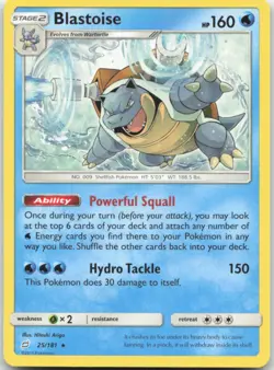 Blastoise 25/181 SM - Team Up Pokemon Card NM - Image 1