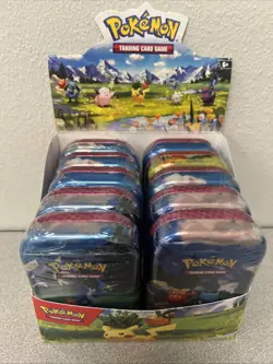 POKEMON TCG ASCENDED HEROES FACTORY SEALED MINI TINS LOT OF 10 WITH DISPLAY BOX - Image 1
