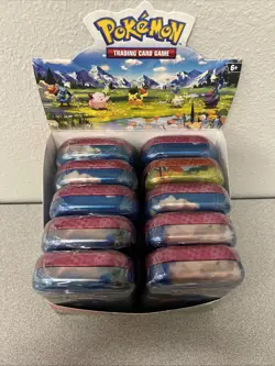 POKEMON TCG ASCENDED HEROES FACTORY SEALED MINI TINS LOT OF 10 WITH DISPLAY BOX - Image 2