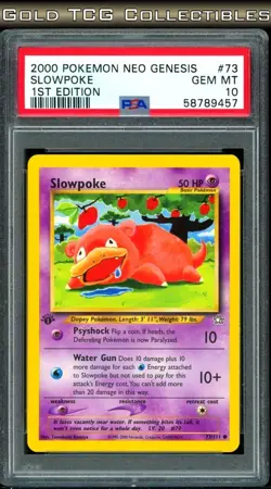 PSA 10 ⭐ Pokemon Slowpoke 73 1st Edition Neo Genesis Vintage Non-Holo - Image 1