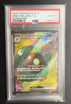 PSA 10 Iono's Bellibolt ex 114/100 SR Pokemon Japanese Sv9 Battle Partners - Image 1