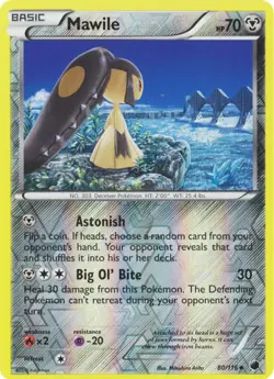 1x Mawile - 80/116 - Uncommon - Reverse Holo Damaged Pokemon BW - Plasma Freeze - Image 1