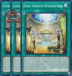 Yugioh! 3x Flavian Colosseum of the Gladiator Beasts SUDA-EN060 Common 1st Ed NM - Image 1