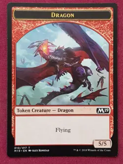 Magic The Gathering 2019 CORE SET M19 DRAGON 010 token card MTG - Image 1