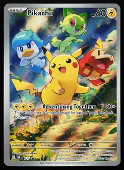 Pikachu 027 Holo Illustration Rare Scarlet & Violet Promo Pokemon Card - Image 1