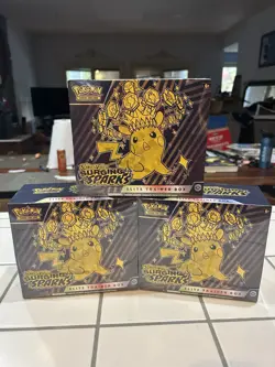 (3) Pokemon Surging Sparks ETB 3 Pack - Brand New Sealed - Image 1