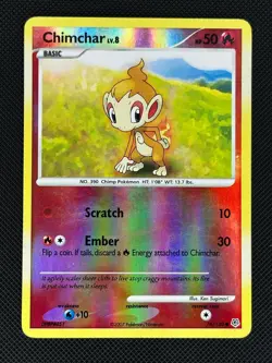 Chimchar 76/130 Common Diamond & Pearl Pokemon Reverse Holo Lightly Played - Image 1