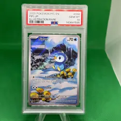 2025 POKEMON PFL EN-PHANTASMAL FLAMES ILLUSTRATION RARE #098 PIPLUP PSA 10 - Image 1