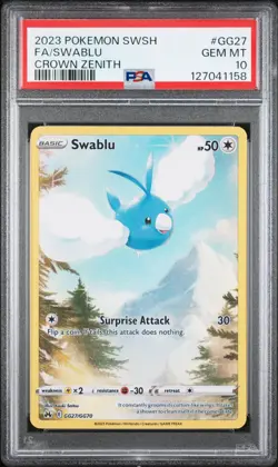 Pokemon TCG Crown Zenith: Swablu GG27/GG70 PSA 10 - Image 1