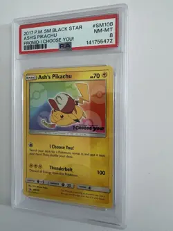 2017 Pokemon Sun & Moon Black Star Promo #SM108, featuring Ash's Pikachu - Image 2