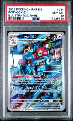2023 POKEMON PAR EN-PARADOX RIFT ILLUSTRATION RARE #214 PORYGON-Z PSA 10 - Image 1