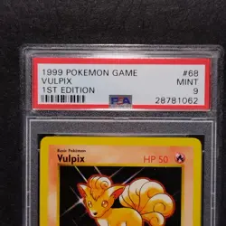 Pokemon VULPIX 68/102 1st Edition Shadowless ERROR 3D Stamp Base set PSA 9 MINT - Image 5