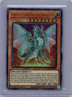 Timaeus The United Dragon BACH-EN003 Ultra Rare 1st Edition Yu-Gi-Oh! Card NM - Image 1