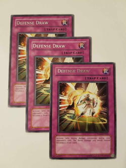3 x Defense Draw (PLAYSET) RARE Unlimited LP TDGS-EN065 - Image 1