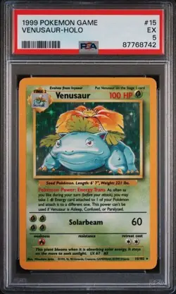 Pokemon Card Venusaur Holo 15/102 Set base ENG Inglese Excellent PSA 5 - Image 1