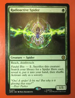 MTG, MAGIC, SPM, RADIOACTIVE SPIDER, 0111, REGULAR FINISH, NM,RARE - Image 1