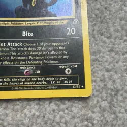 Pokemon TCG Umbreon Neo Discovery Holo Card 13/75 Unlimited Rare 2001 13/75 - Image 3