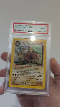 Pokemon Dark Dugtrio Holo Card With A Swirl 6/82 Team Rocket 1999-2000 PSA 8 - Image 3