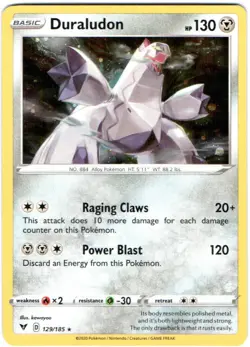 DURALUDON 129/185 POKEMON VIVID VOLTAGE (VIV) RARE HOLO - Image 1