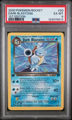 2000 POKEMON ROCKET 1ST ED #20 DARK BLASTOISE PSA 6 - Image 1