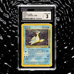 ✨ CGC 3 ✨ #10 LAPRAS HOLO POKEMON FOSSIL 1999 - Image 1