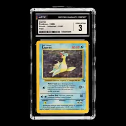 ✨ CGC 3 ✨ #10 LAPRAS HOLO POKEMON FOSSIL 1999 - Image 2