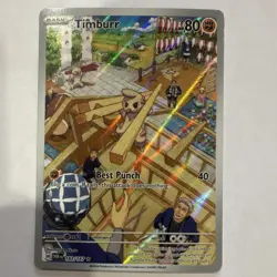 Pokemon Timburr 183/167 Sv06 Full Art Holo 80 HP Basic Illustration Rare Card - Image 1