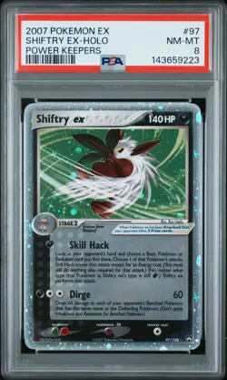 2007 POKEMON EX POWER KEEPERS #97 SHIFTRY EX-HOLO PSA 8 - Image 1
