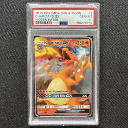 2019 POKEMON SUN & MOON HIDDEN FATES #9 CHARIZARD GX PSA 10 - Image 1