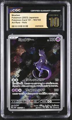 Mewtwo Art Rare 183/165 Pokemon 151 Pristine 10 CGC - Image 1
