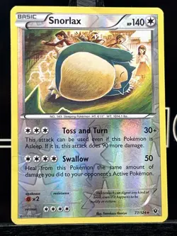Pokemon TCG Snorlax 77/124 Rare Reverse Holo XY Fates Collide - Image 3