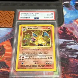 1999 POKEMON BASE SET UNLIMITED #4 CHARIZARD-HOLO PSA 6 - Image 1