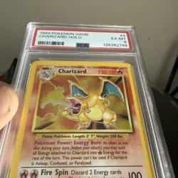 1999 POKEMON BASE SET UNLIMITED #4 CHARIZARD-HOLO PSA 6 - Image 3