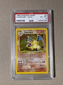 1999 POKEMON BASE SET UNLIMITED #4 CHARIZARD-HOLO PSA 6 Old Cert - Image 1