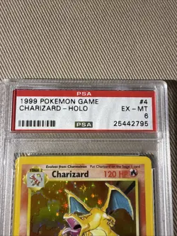 1999 POKEMON BASE SET UNLIMITED #4 CHARIZARD-HOLO PSA 6 Old Cert - Image 2