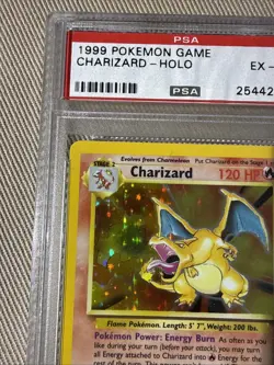 1999 POKEMON BASE SET UNLIMITED #4 CHARIZARD-HOLO PSA 6 Old Cert - Image 3
