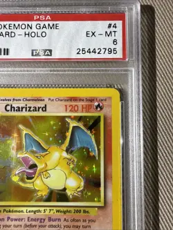 1999 POKEMON BASE SET UNLIMITED #4 CHARIZARD-HOLO PSA 6 Old Cert - Image 4