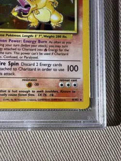 1999 POKEMON BASE SET UNLIMITED #4 CHARIZARD-HOLO PSA 6 Old Cert - Image 5