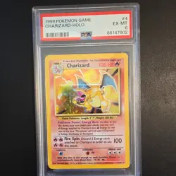 1999 Pokemon Game #4 Charizard Holo PSA 6 EX-MT English Base Set Unlimited - Image 1