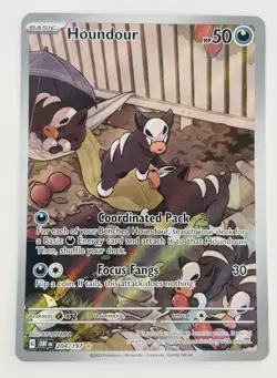 Pokemon Houndour SV03: Obsidian Flames Illustration Rare 204/197 Holo 50 HP - Image 1