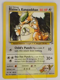 Blaine's Kangaskhan ® Gym Heroes 36/132 ® Non Comune ® Pokemon ® Inglese EX+ - Image 1