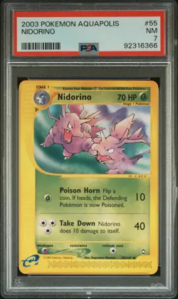 2003 POKEMON AQUAPOLIS #55 NIDORINO PSA 7 - Image 1