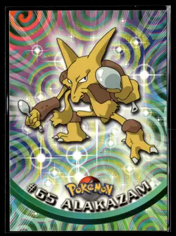 #65 Alakazam Pokemon 1999 Topps TV Blue Logo - Image 1