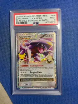 PSA MINT 9 - 2021 POKEMON CELEBRATIONS SUPREME VICTORS 145 GARCHOMP C LV X HOLO - Image 1