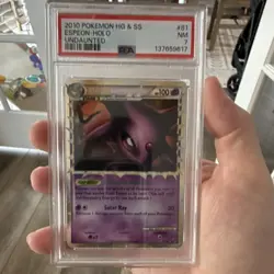 PSA 7 Espeon (Prime) 81/90 Undaunted Ultra Rare Holo Pokemon TCG 2010 - Image 1