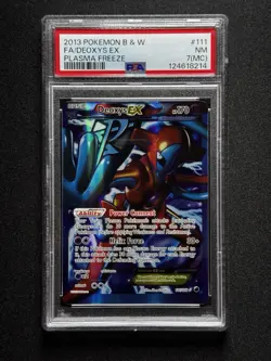 PSA 7 MC Pokemon Deoxys EX #111 Plasma Freeze FA MISCUT ERROR POP 1!! - Image 1