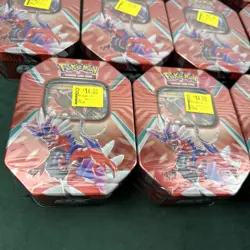 (11) Pokemon Paldea Legends Tin x4 Booster Packs + Koraidon EX Promo SEALED - Image 3