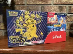 Pokemon Surging Sparks ETB and Booster Bundle Costco 2-pack Factory Sealed New - Image 2