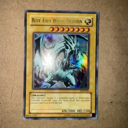 Blue-Eyes White Dragon LOB-001 Ultra Rare Yugioh Unlimited Edition NM - Image 1