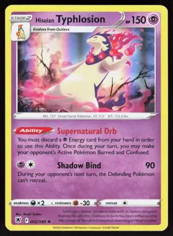 Hisuian Typhlosion 052/189 Rare Astral Radiance Pokemon Holo Near Mint - Image 1